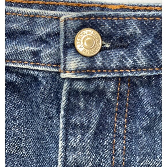 ABERCROMBIE & FITCH‎ Vintage A-Line Skirt Size 27/4 Mini Distressed Blue Denim - Picture 5 of 15